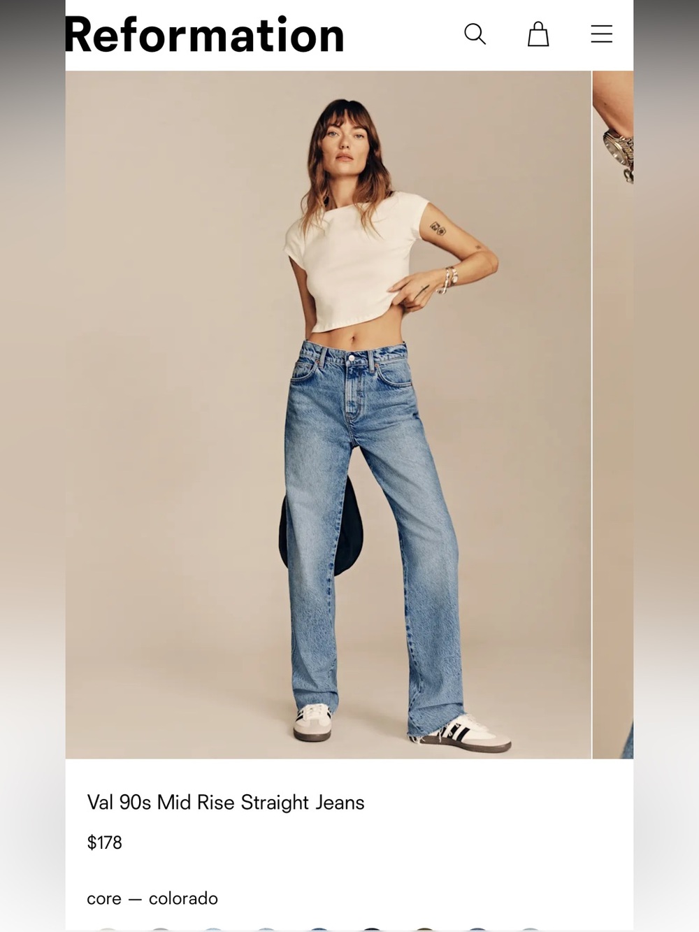 Reformation Val Straight Leg Jeans